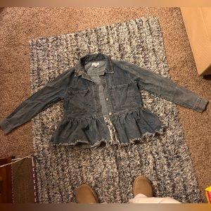 Cute flowy bottom Jean jacket